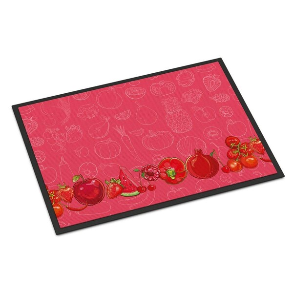 Carolines Treasures Fruits and Vegetables in Red Indoor or Outdoor Mat, 18 x 27 in. BB5133MAT - main